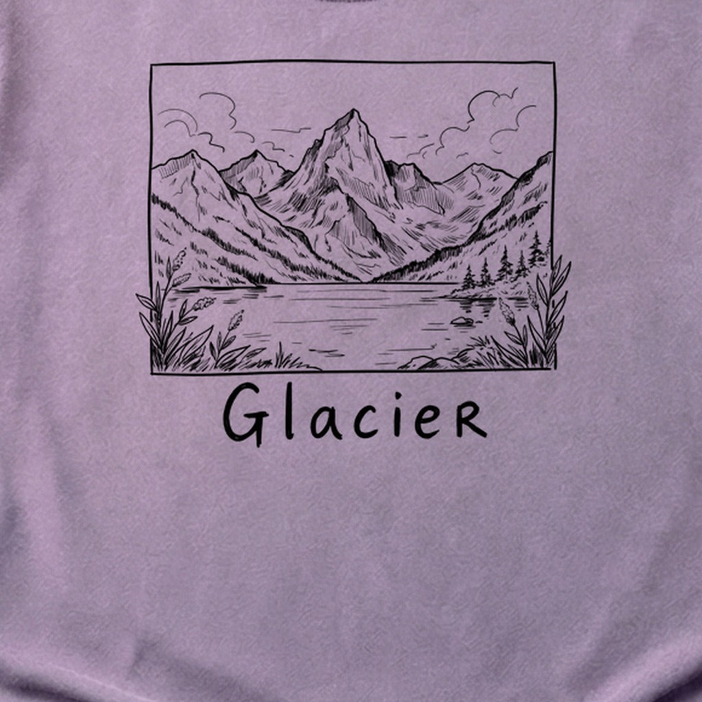 Glacier Line Drawing Cotton T-Shirt