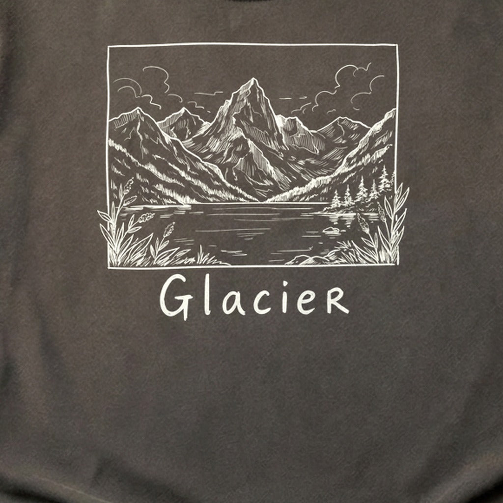 Glacier Line Drawing Cotton T-Shirt