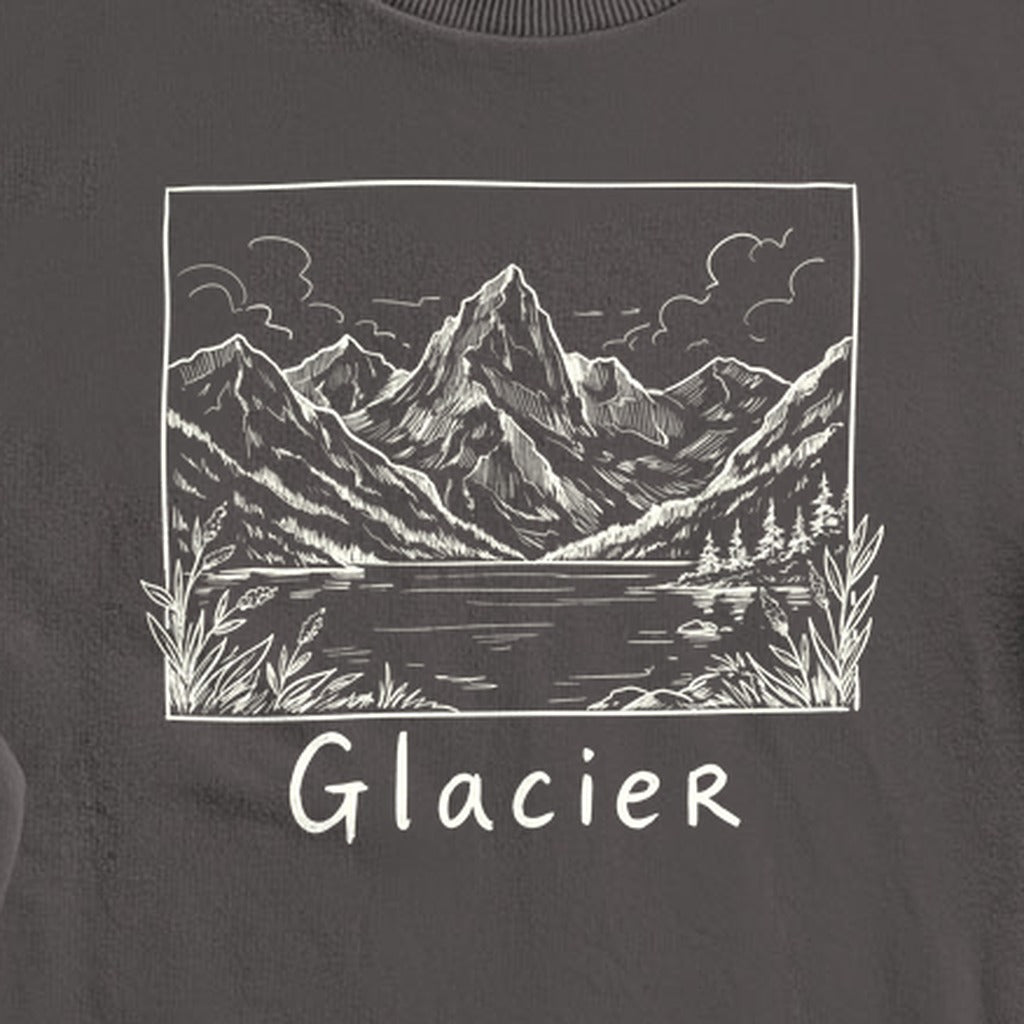 Glacier Line Drawing Crewneck Sweatshirt