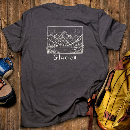 Glacier Line Drawing T-Shirt