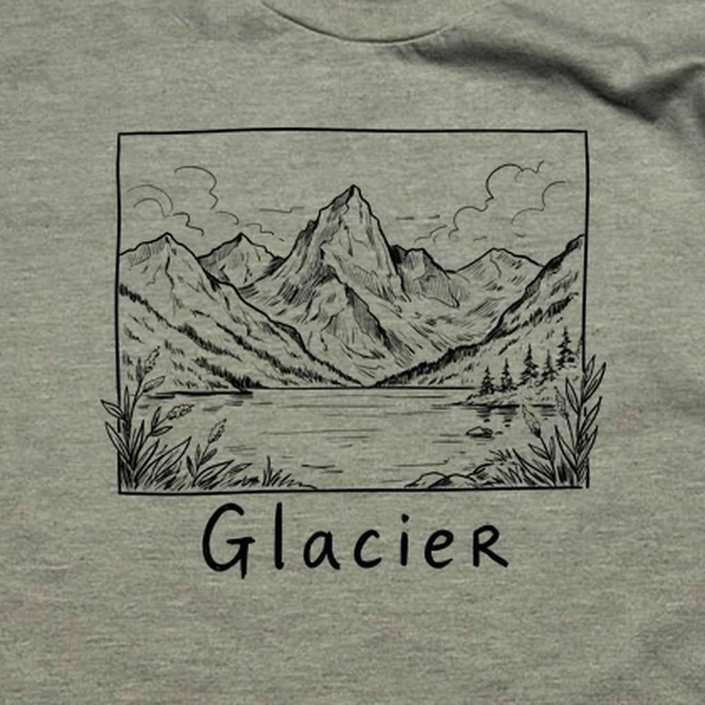 Glacier Line Drawing T-Shirt
