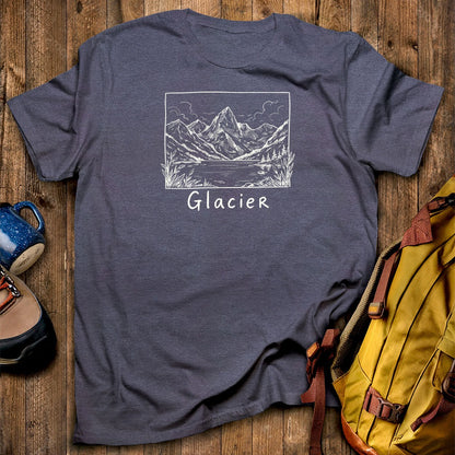 Glacier Line Drawing T-Shirt
