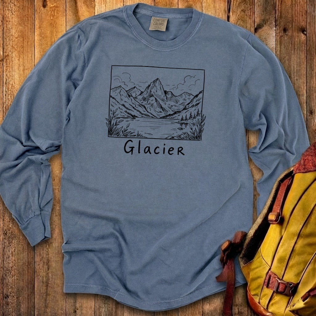 Glacier Line Drawing Premium Long Sleeve