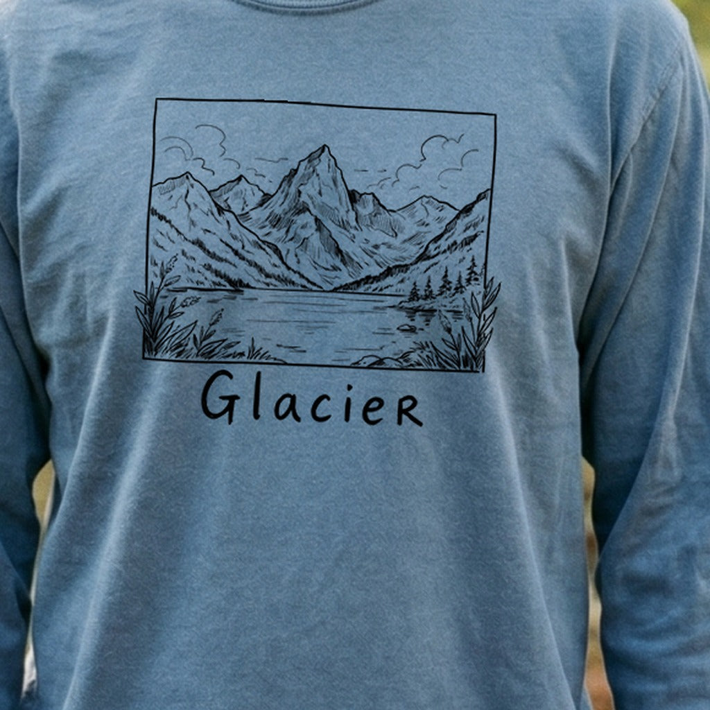 Glacier Line Drawing Premium Long Sleeve