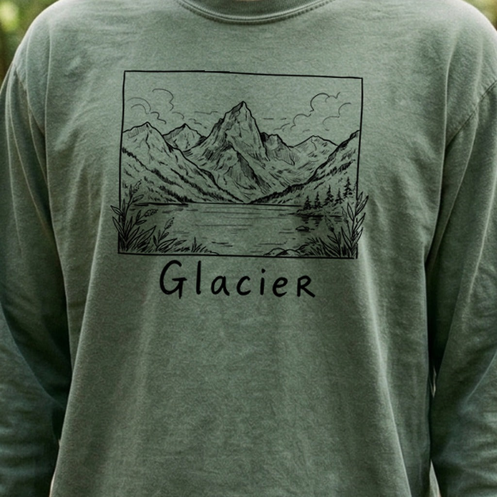 Glacier Line Drawing Premium Long Sleeve