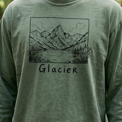 Glacier Line Drawing Premium Long Sleeve