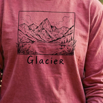 Glacier Line Drawing Premium Long Sleeve