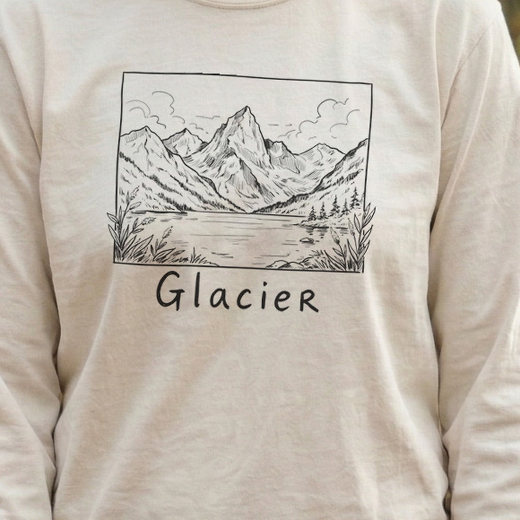 Glacier Line Drawing Premium Long Sleeve