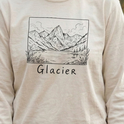 Glacier Line Drawing Premium Long Sleeve