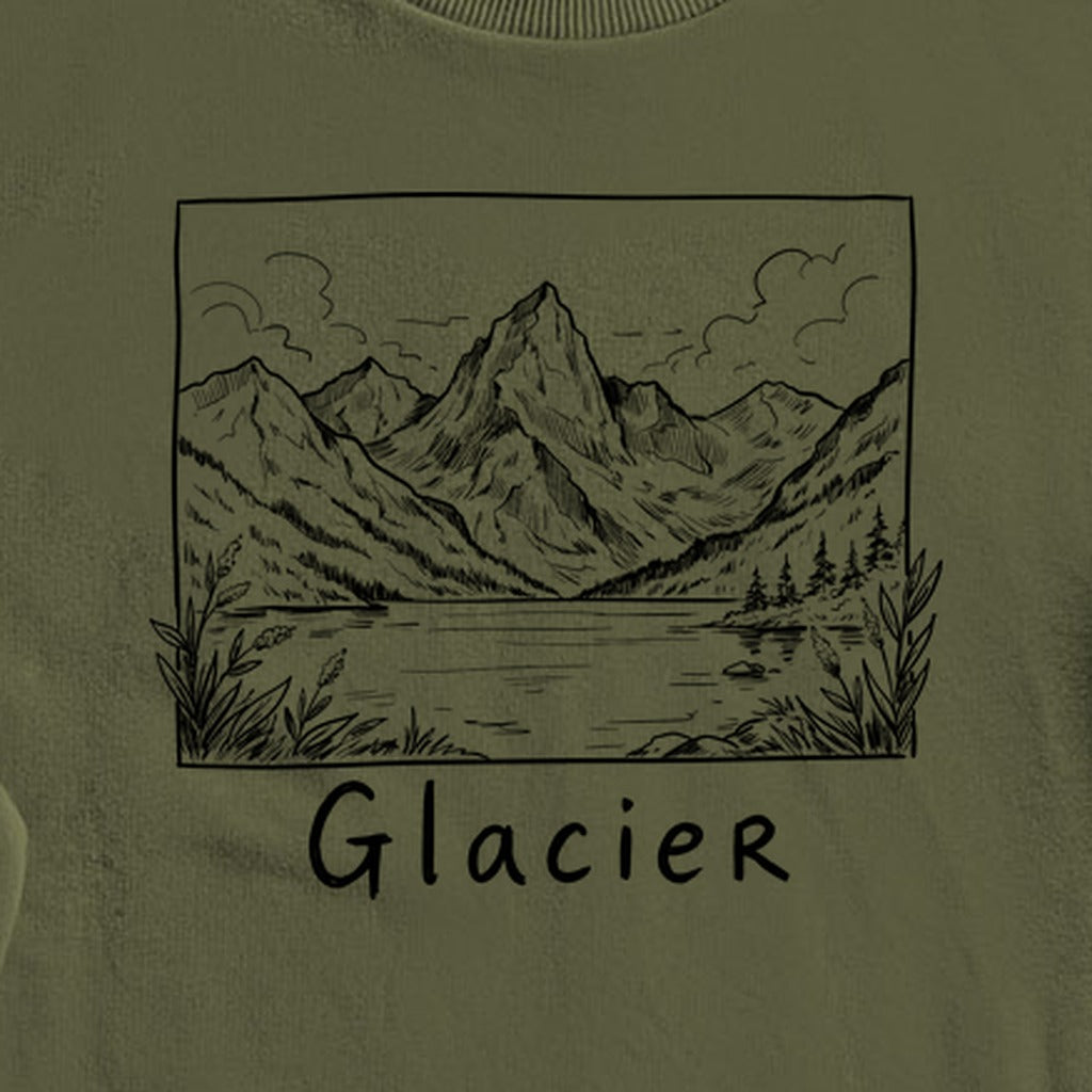 Glacier Line Drawing Crewneck Sweatshirt