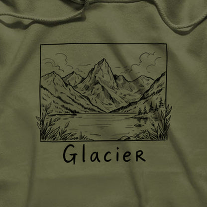 Glacier Line Drawing Hoodie
