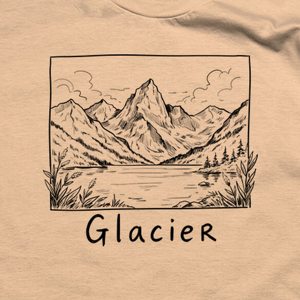 Glacier Line Drawing T-Shirt