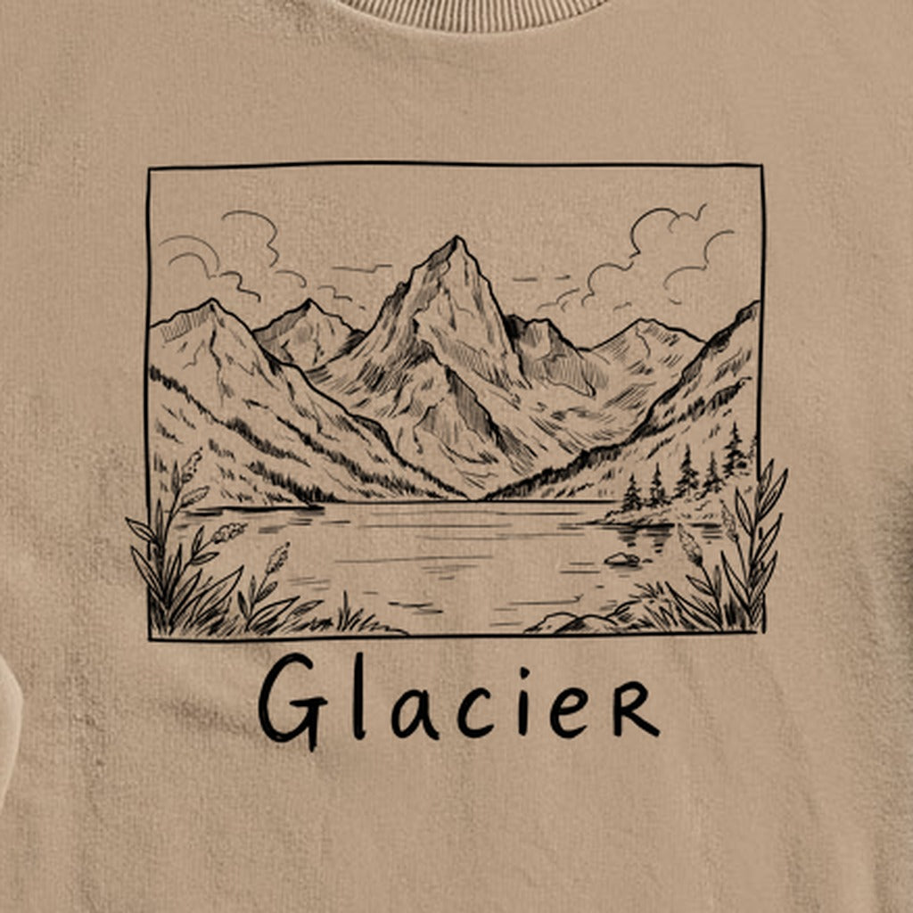 Glacier Line Drawing Crewneck Sweatshirt
