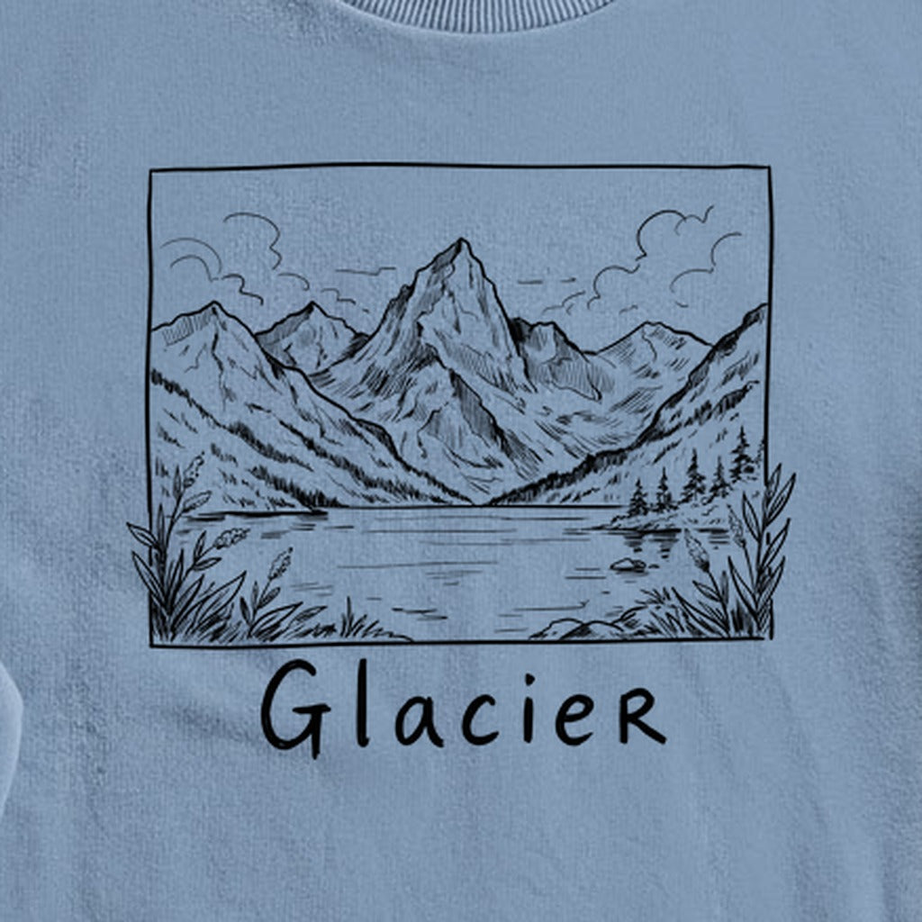 Glacier Line Drawing Crewneck Sweatshirt