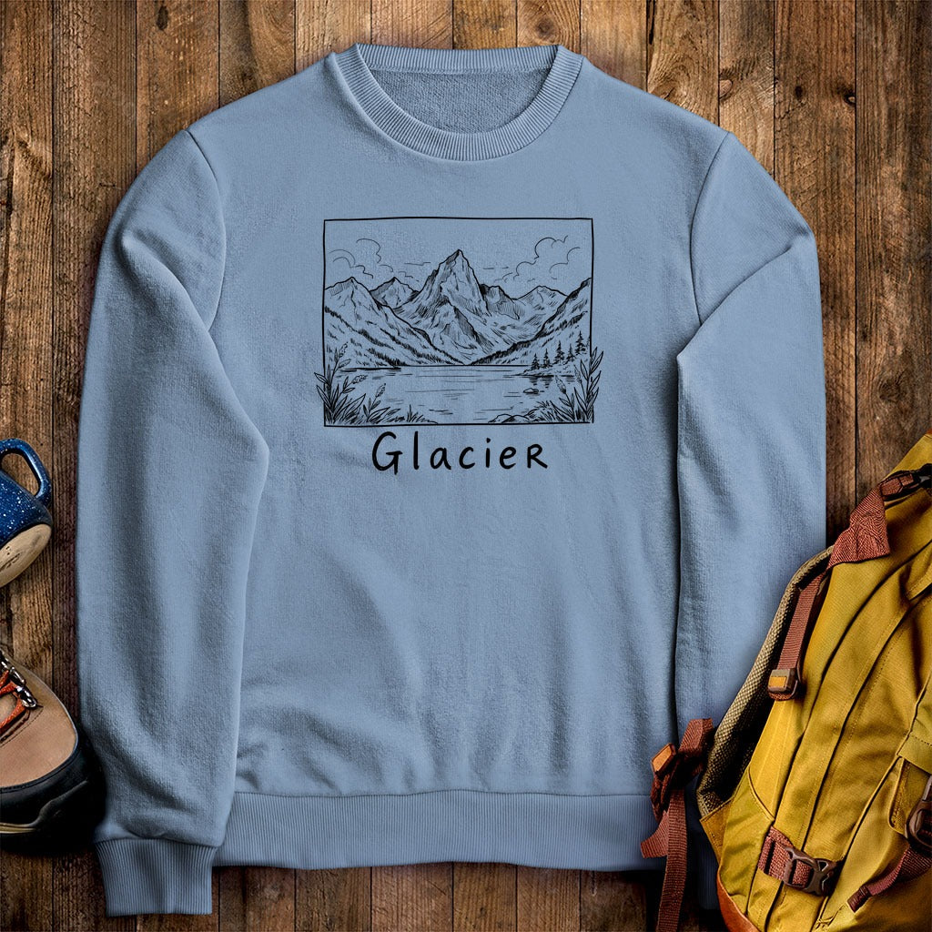 Glacier Line Drawing Crewneck Sweatshirt