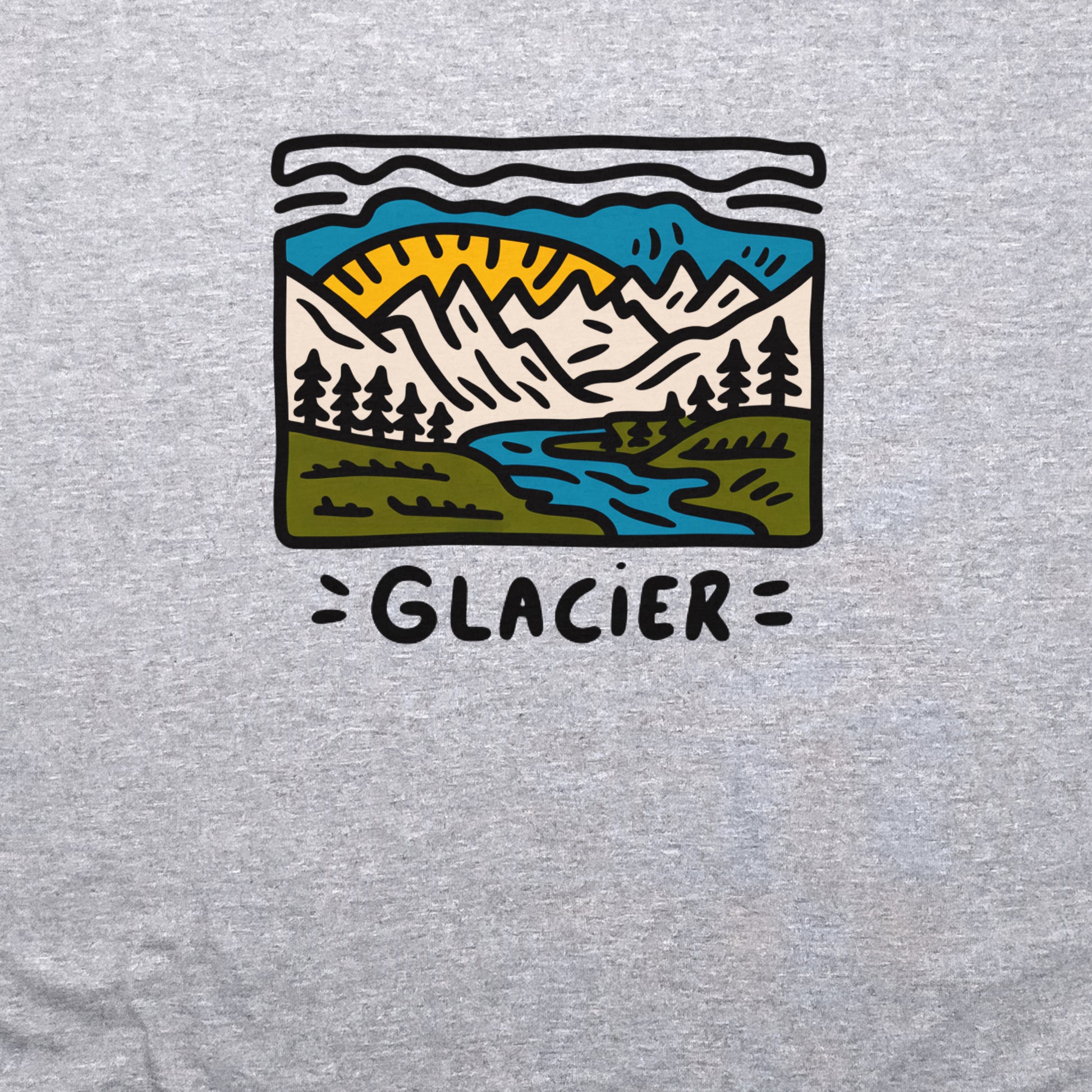 Glacier National Park Crewneck Sweatshirt Adventure and Outdoors Themed Sweatshirt