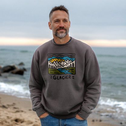 Glacier National Park Crewneck Sweatshirt Adventure and Outdoors Themed Sweatshirt