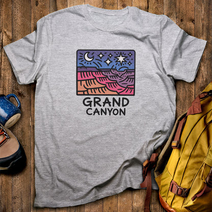 Grand Canyon at Night T-Shirt Sport Grey Adventure and Outdoors Themed T-Shirt