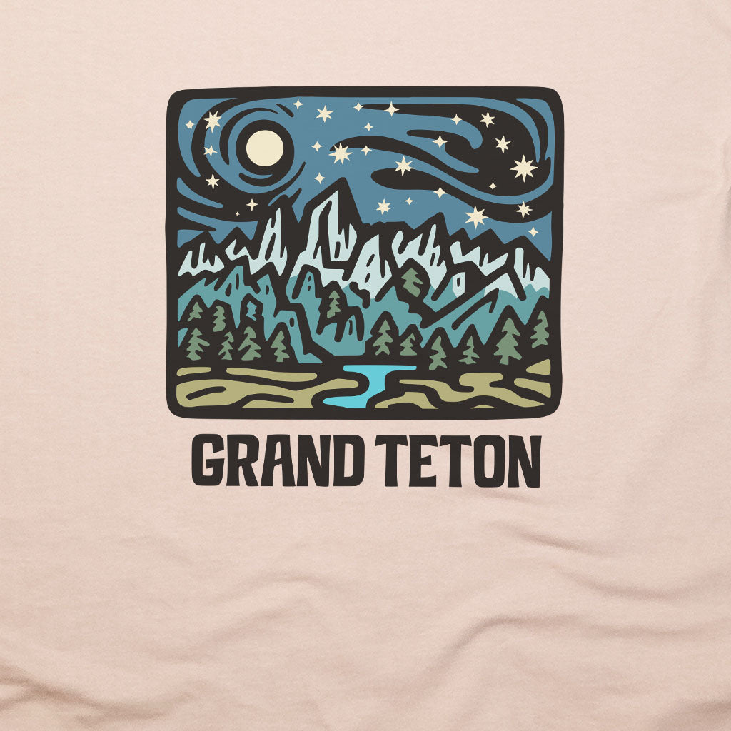 Grand Teton at Night T-Shirt Adventure and Outdoors Themed T-Shirt
