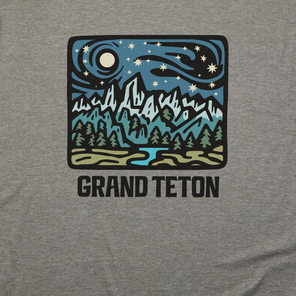 Grand Teton at Night T-Shirt Adventure and Outdoors Themed T-Shirt