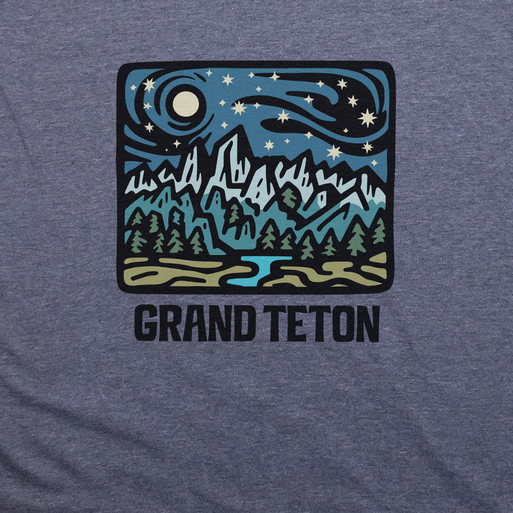 Grand Teton at Night T-Shirt Adventure and Outdoors Themed T-Shirt