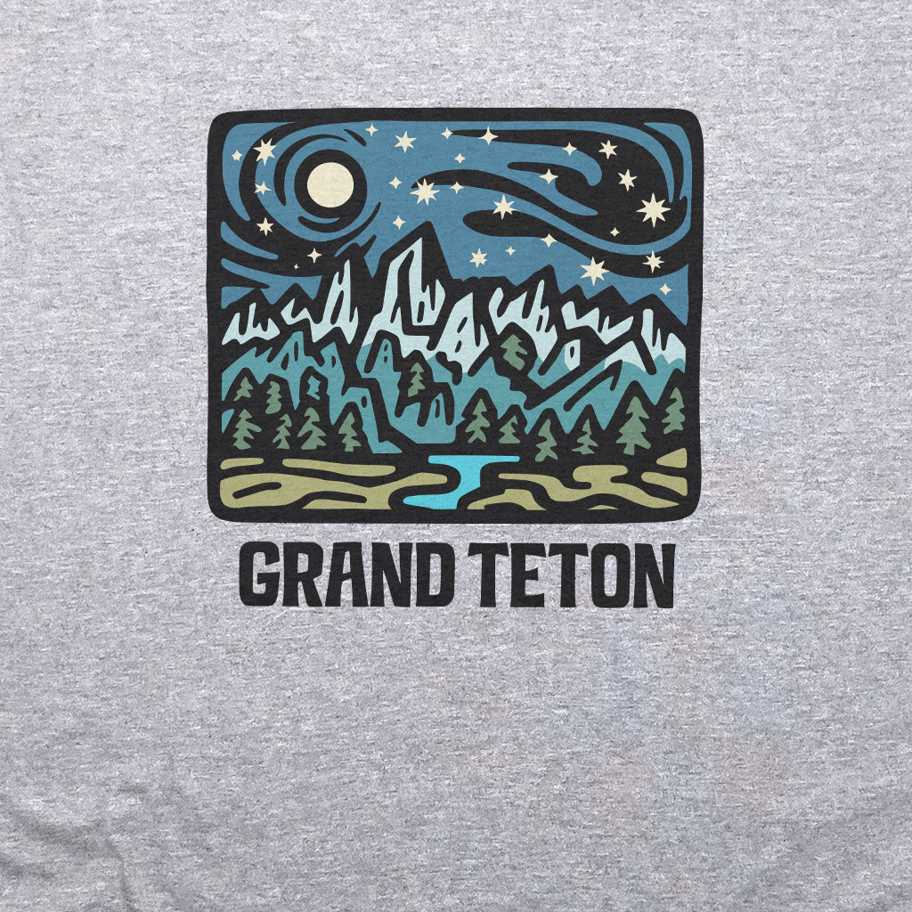 Grand Teton at Night T-Shirt Adventure and Outdoors Themed T-Shirt
