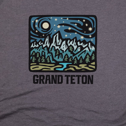 Grand Teton at Night T-Shirt Adventure and Outdoors Themed T-Shirt