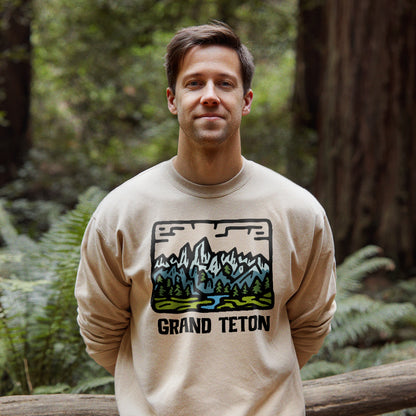 Grand Teton National Park Crewneck Sweatshirt Adventure and Outdoors Themed Sweatshirt