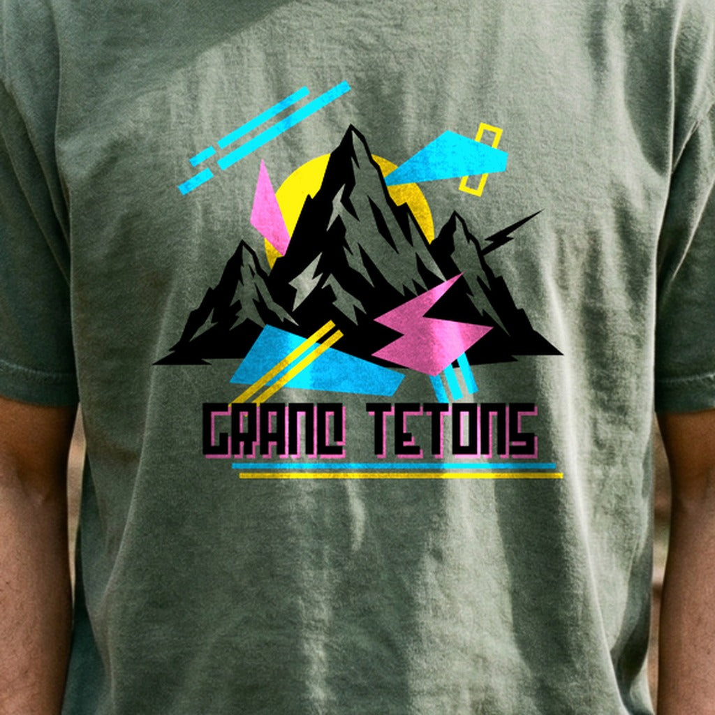 Grand Tetons Retro 90's Cotton T-Shirt