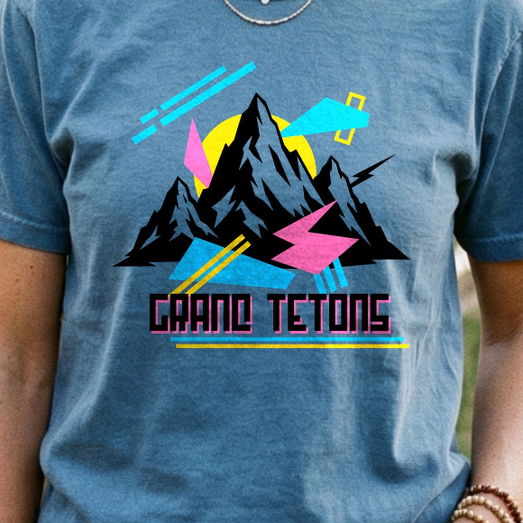 Grand Tetons Retro 90's Cotton T-Shirt