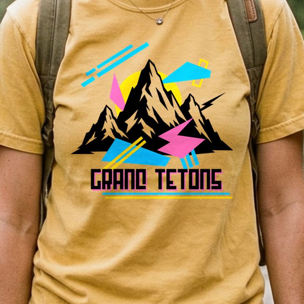 Grand Tetons Retro 90's Cotton T-Shirt
