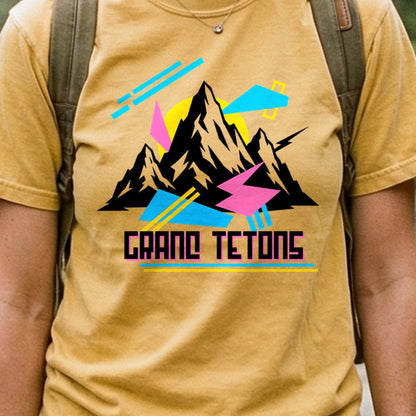 Grand Tetons Retro 90's Cotton T-Shirt