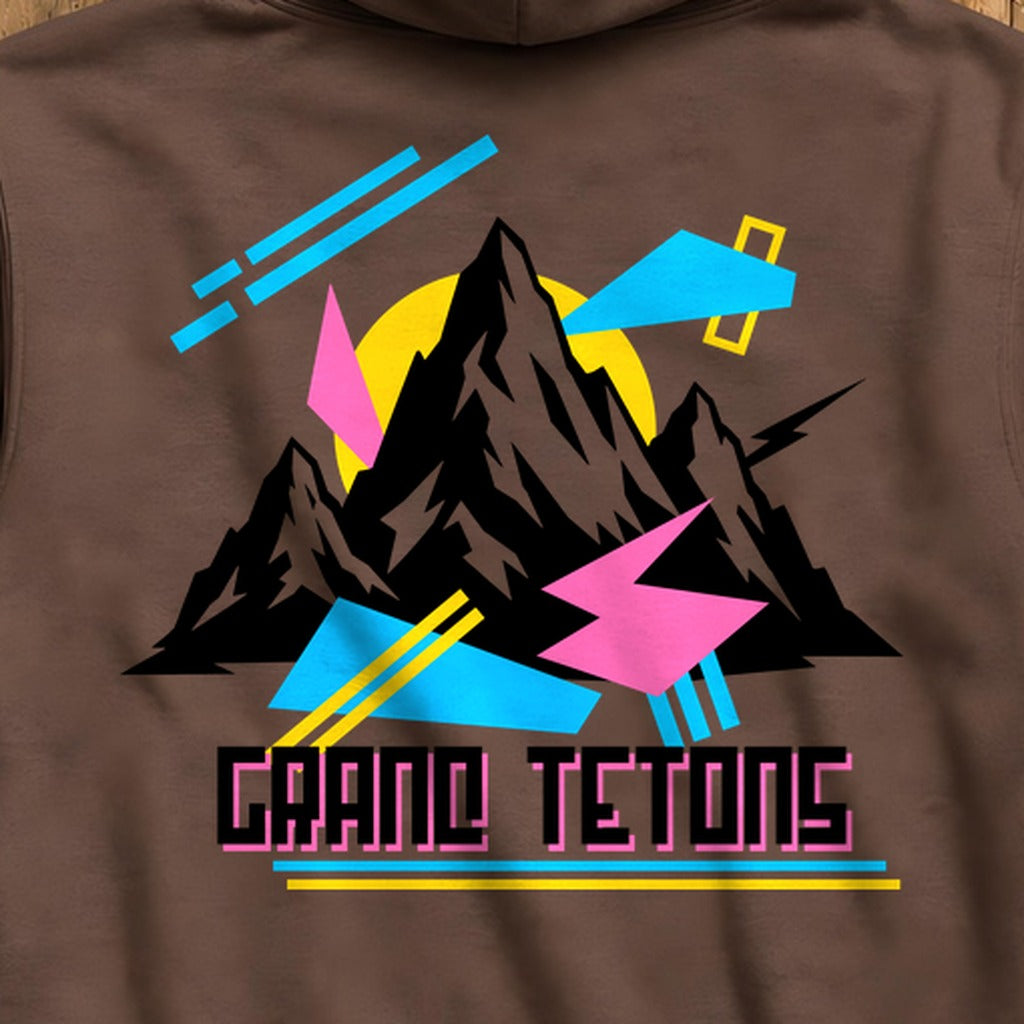 Grand Tetons Retro 90's Hoodie
