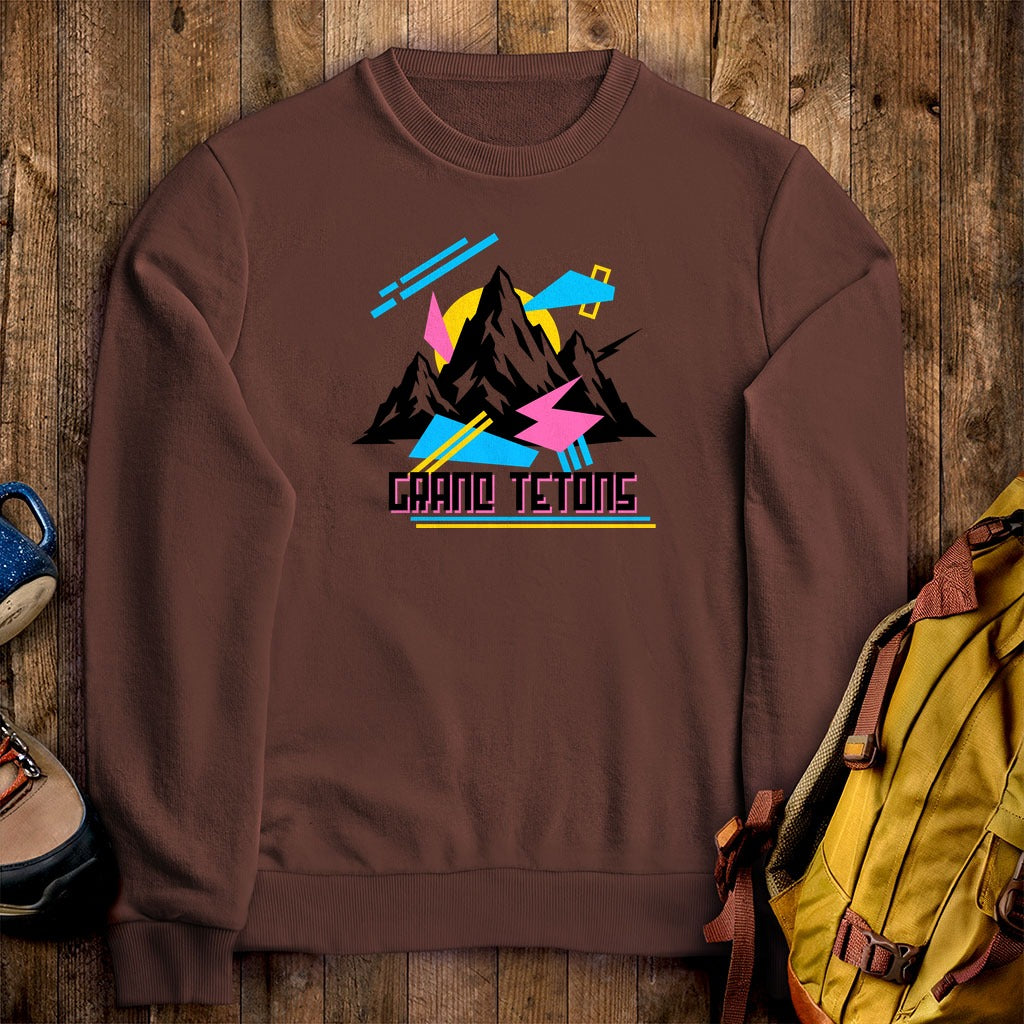 Grand Tetons Retro 90's Crewneck Sweatshirt