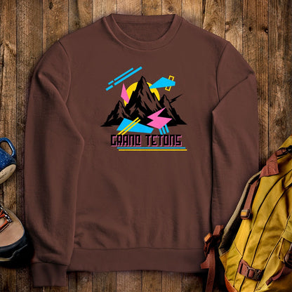 Grand Tetons Retro 90's Crewneck Sweatshirt