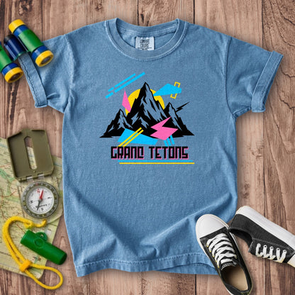 Grand Tetons Retro 90's Kids Cotton T-Shirt