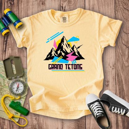 Grand Tetons Retro 90's Kids Cotton T-Shirt
