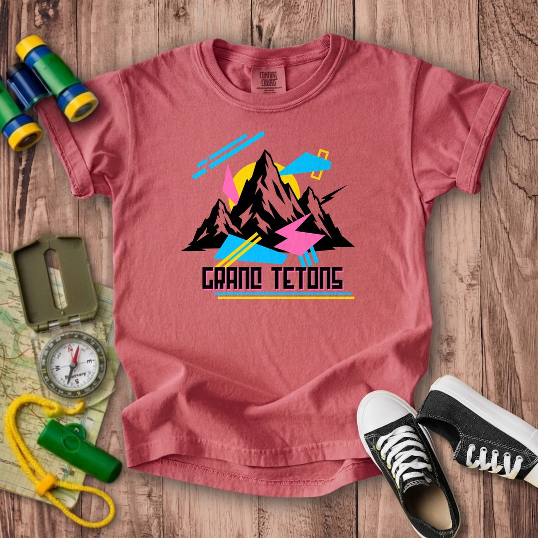 Grand Tetons Retro 90's Kids Cotton T-Shirt