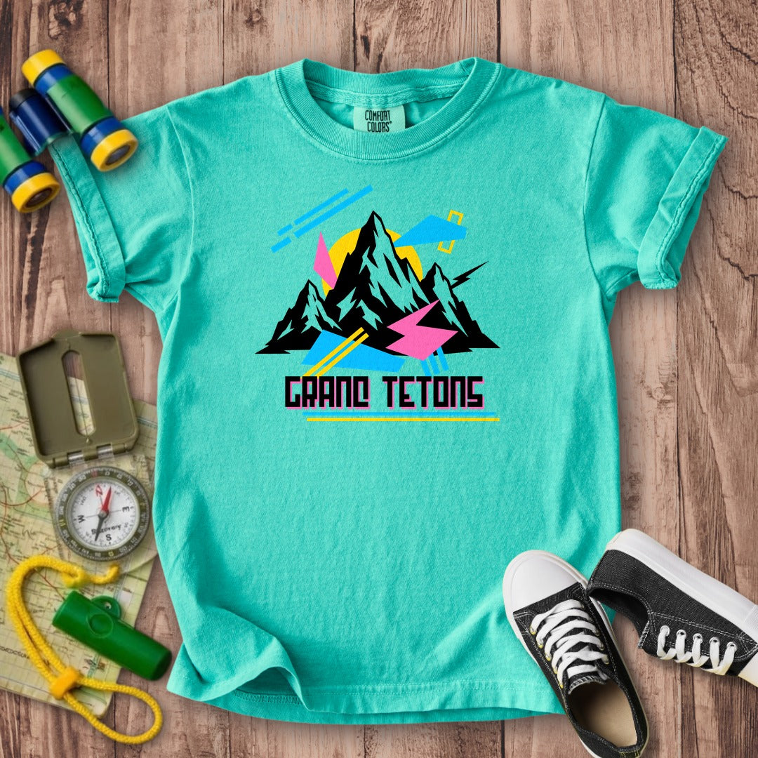Grand Tetons Retro 90's Kids Cotton T-Shirt
