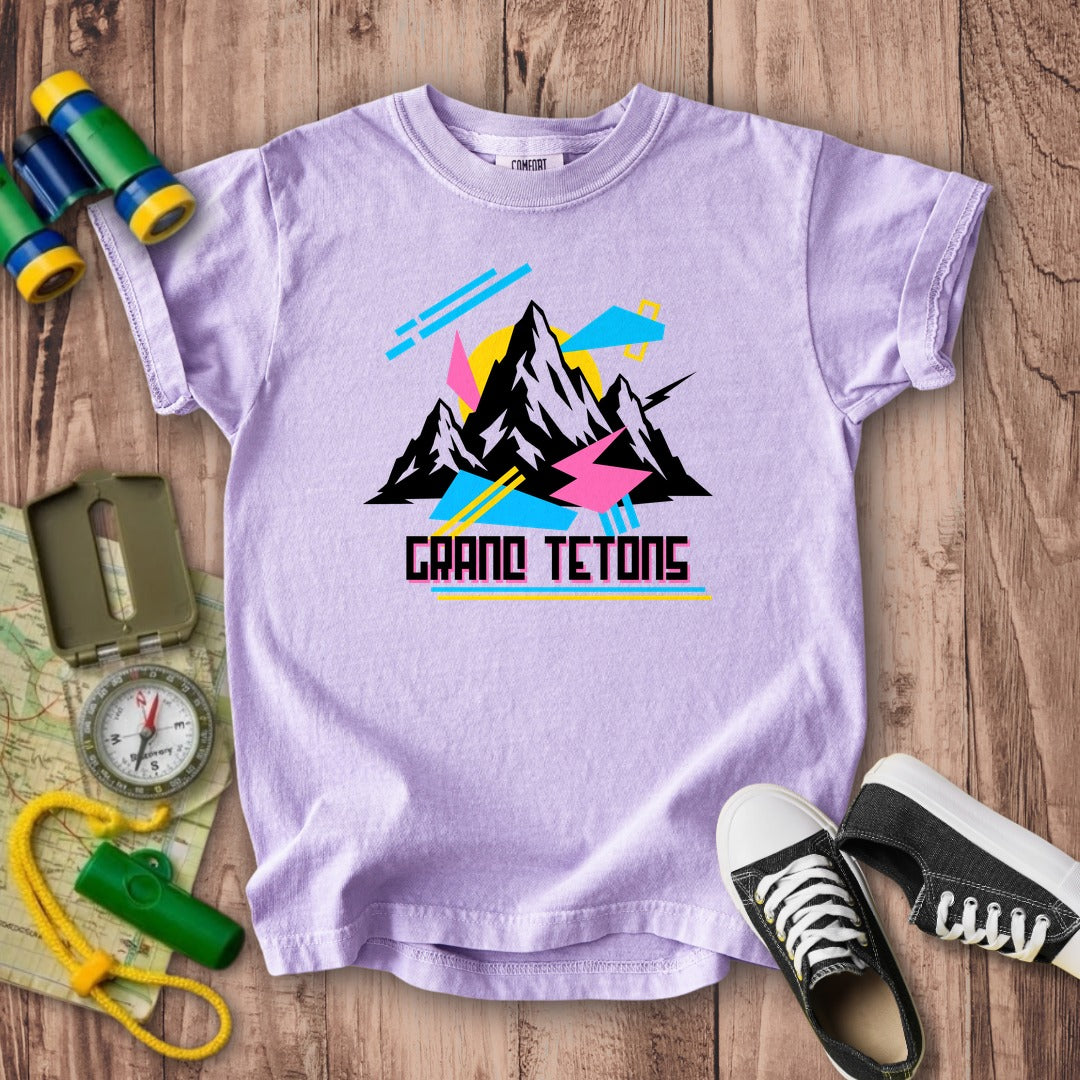 Grand Tetons Retro 90's Kids Cotton T-Shirt