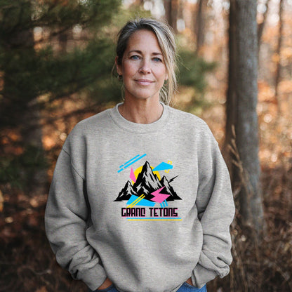 Grand Tetons Retro 90's Crewneck Sweatshirt