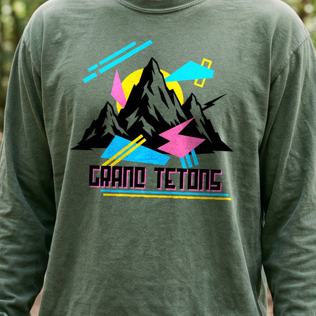 Grand Tetons Retro 90's Premium Long Sleeve