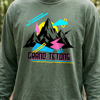 Grand Tetons Retro 90's Premium Long Sleeve