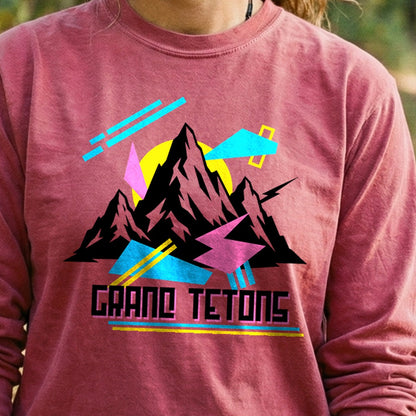 Grand Tetons Retro 90's Premium Long Sleeve