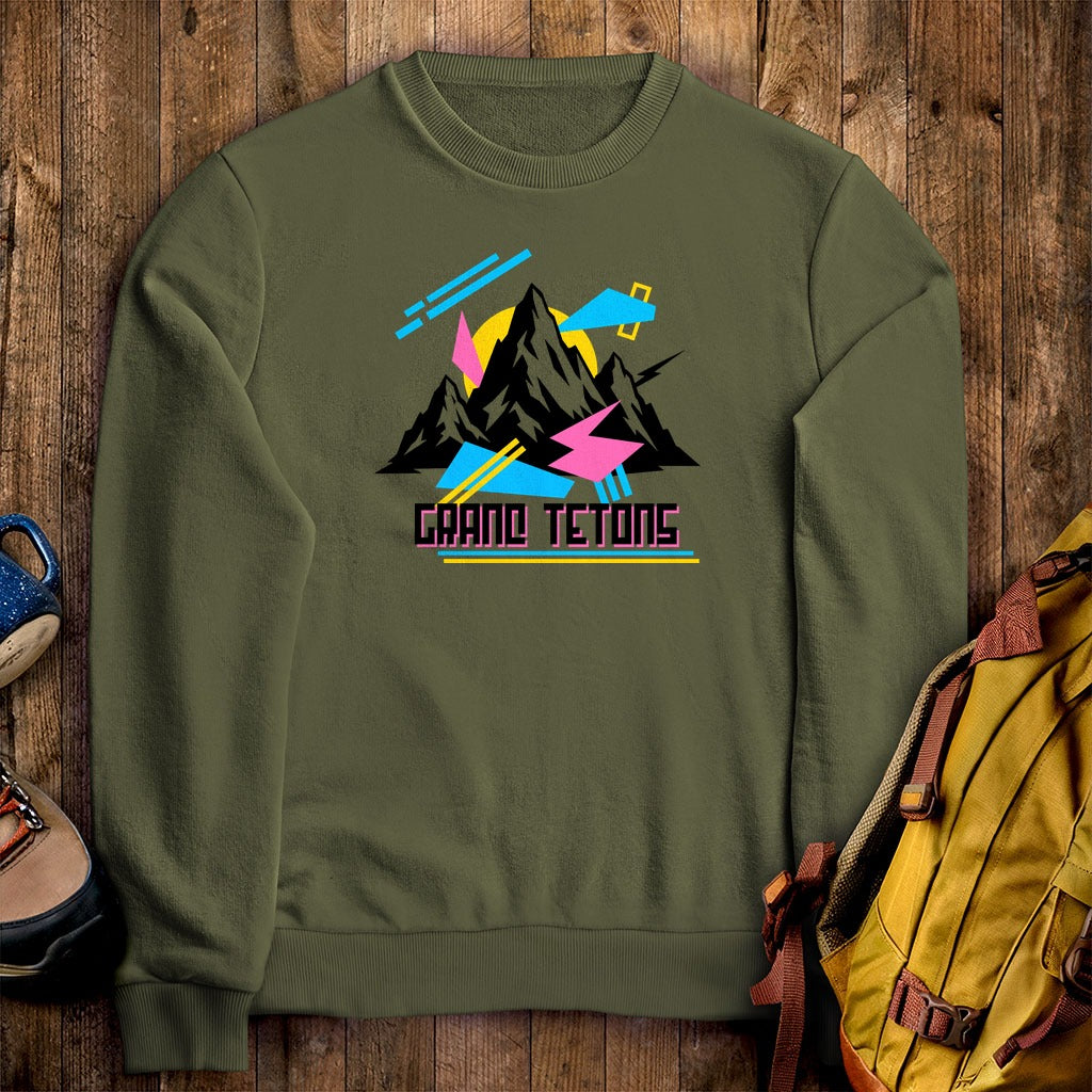 Grand Tetons Retro 90's Crewneck Sweatshirt