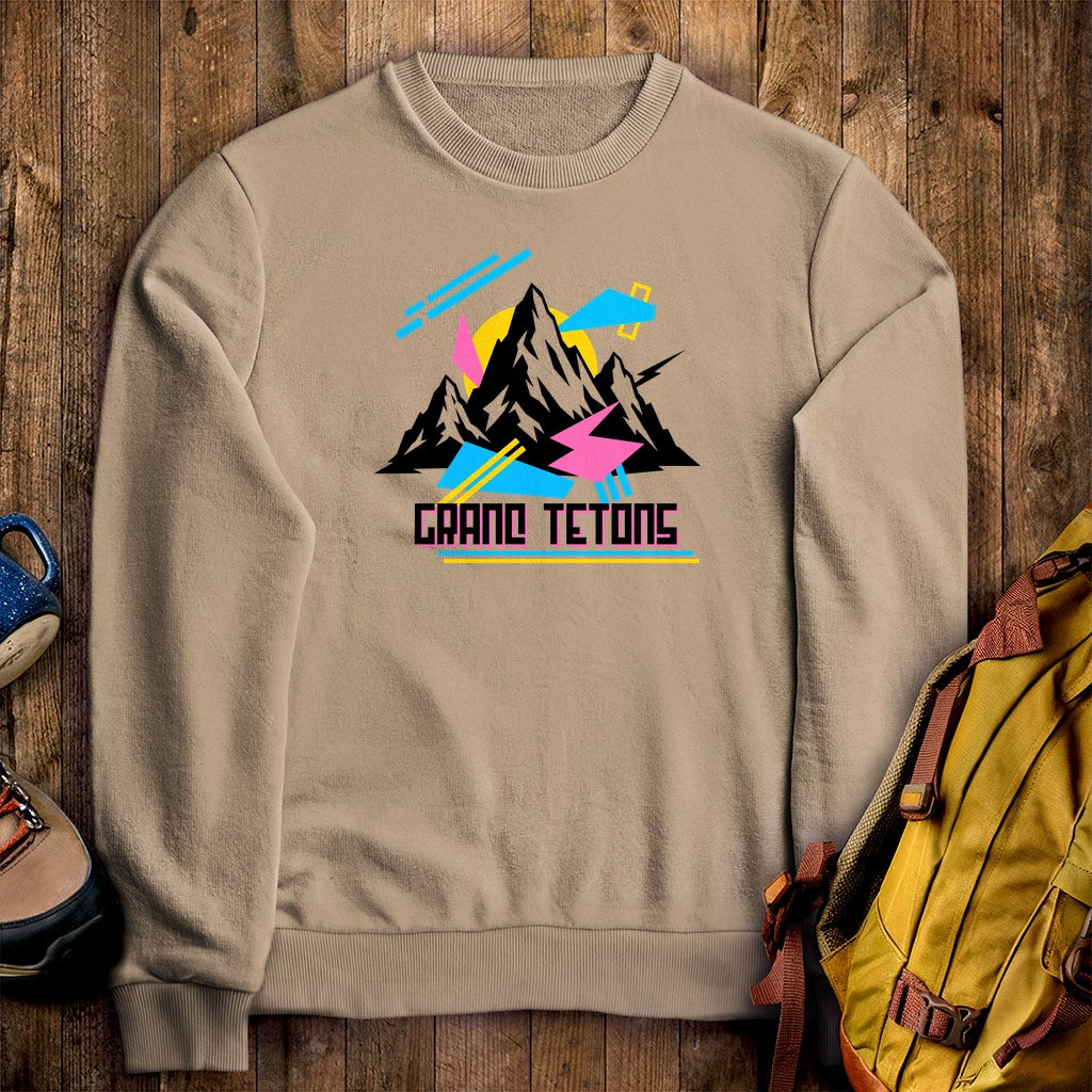 Grand Tetons Retro 90's Crewneck Sweatshirt