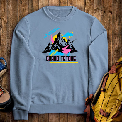 Grand Tetons Retro 90's Crewneck Sweatshirt
