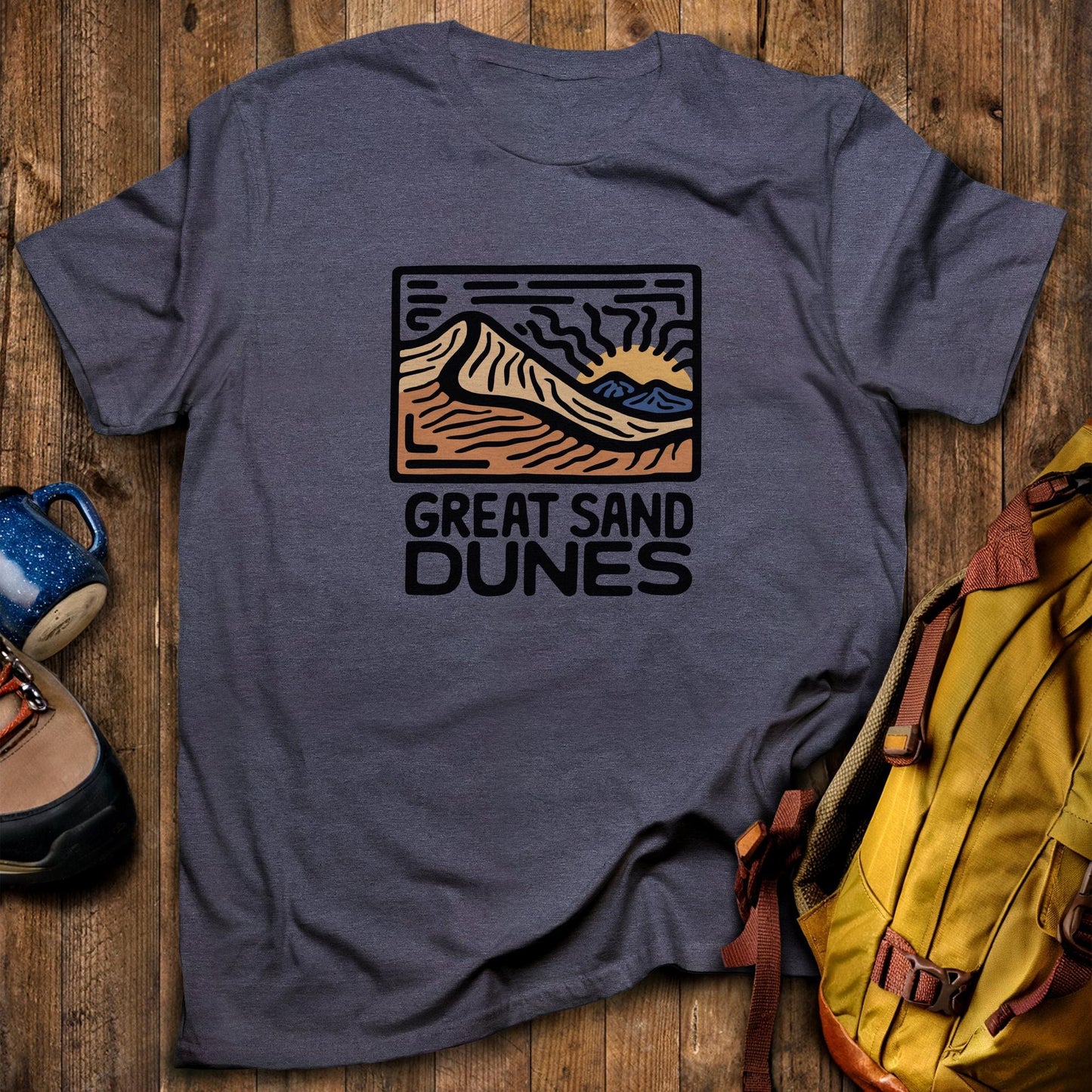 Great Sand Dunes National Park T-Shirt Heather Navy Adventure and Outdoors Themed T-Shirt
