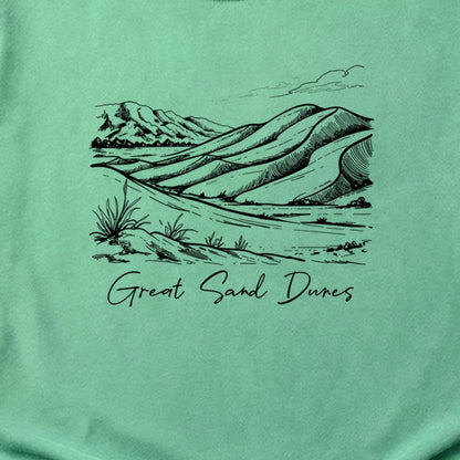 Great Sand Dunes Line Drawing Cotton T-Shirt