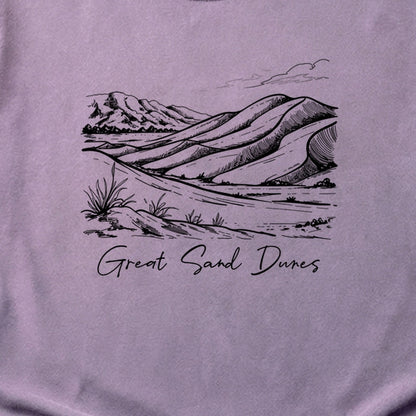 Great Sand Dunes Line Drawing Cotton T-Shirt